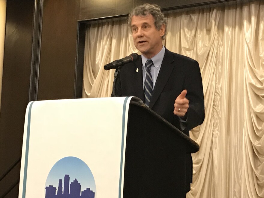 A photo of Sherrod Brown at the Press Club