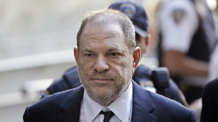 Harvey Weinstein arriving to court in New York City on Tuesday where he pleaded not guilty to rape and criminal sex act charges.