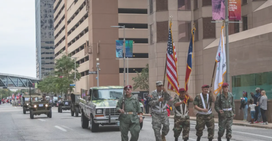 Thousands of people showed support for military troops and veterans at the Houston Veterans Day Parade in 2019.