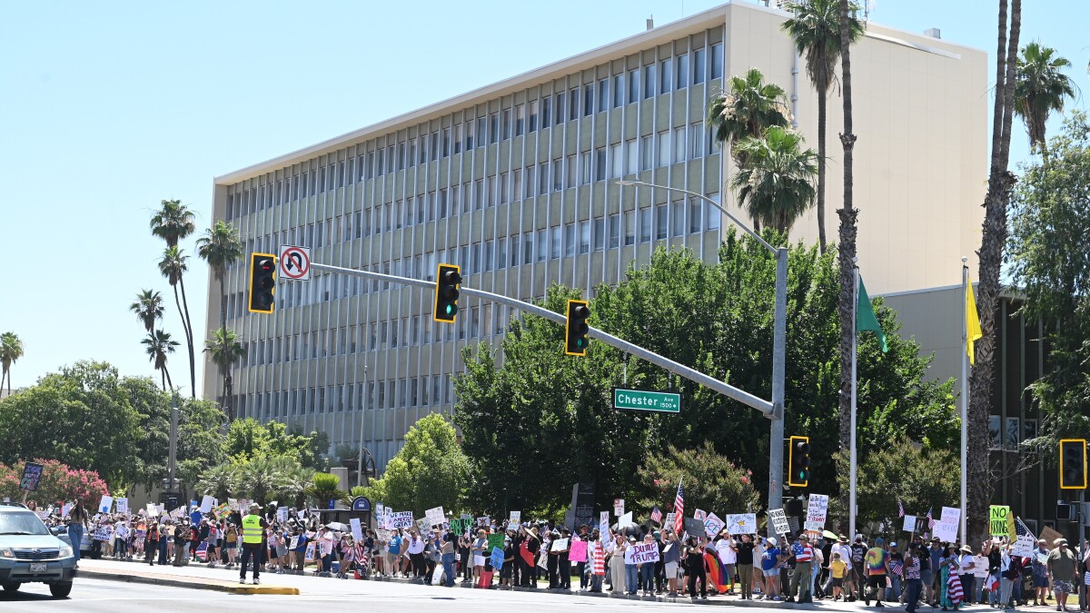 'This is a republic.' Protests in California's Central Valley call out Trump actions