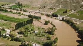 The Okanogan River from a drone video by Okanogan County Emergency Management, May 11, 2018.
