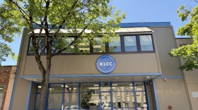 The outside of the KLCC studios in downtown Eugene.
