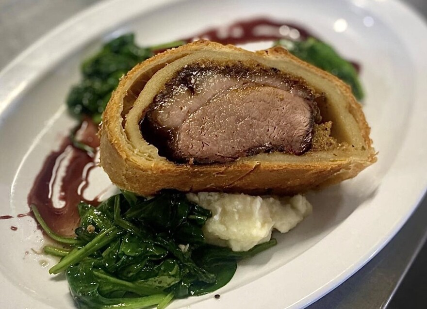 Melody Redding makes the puff pastry at Jesse Pepper’s Smoke Shack that goes around the Beef Wellington.