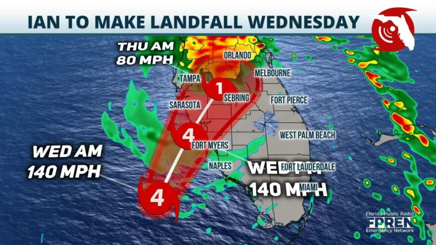 Major Hurricane Ian will bring life-threatening storm surge to portions of Florida.