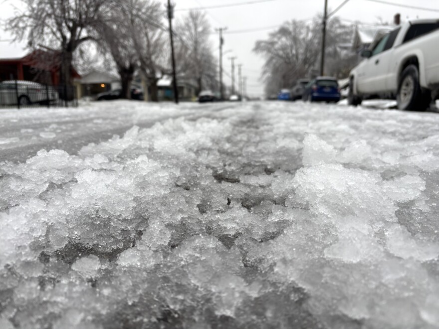 Icy road conditions persist in East Nashville.