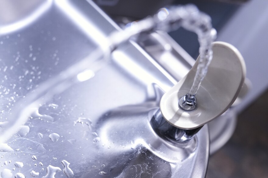 A public water fountain