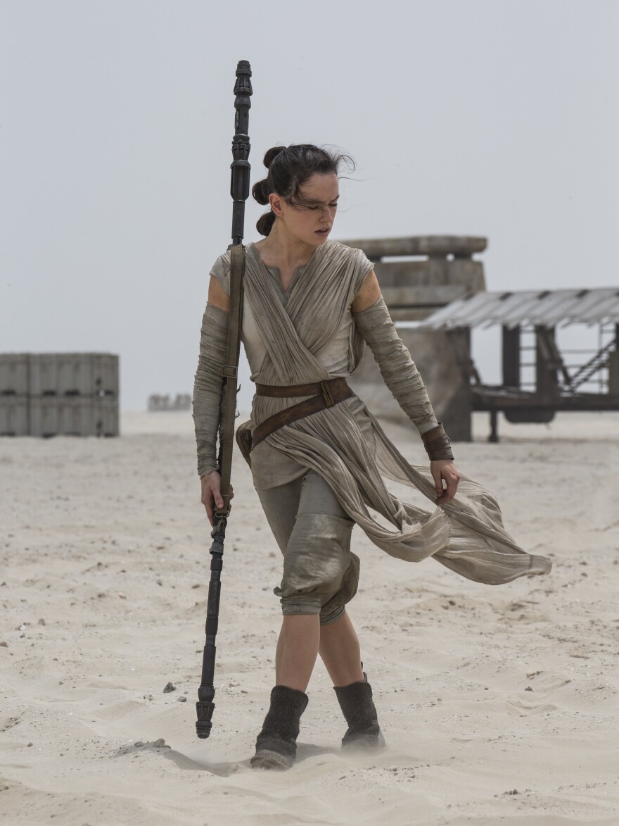 Daisy Ridley plays the scrappy scavenger Rey.
