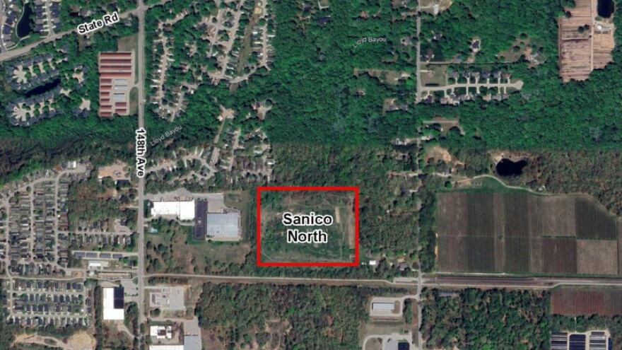 Map depicting Sanico North Landfill on 144th Avenue in Nunica, Ottawa County