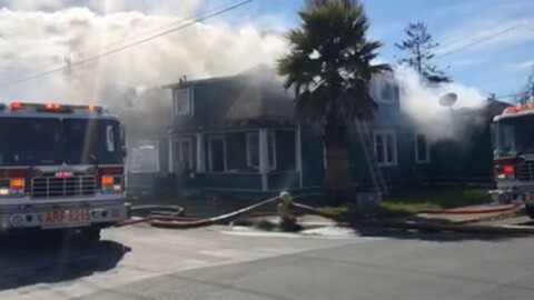 Arcata Fire District responding to a residential structure fire on in Arcata in 2020.