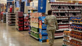 A service member shops at the JBER commissary on July 24, 2025.