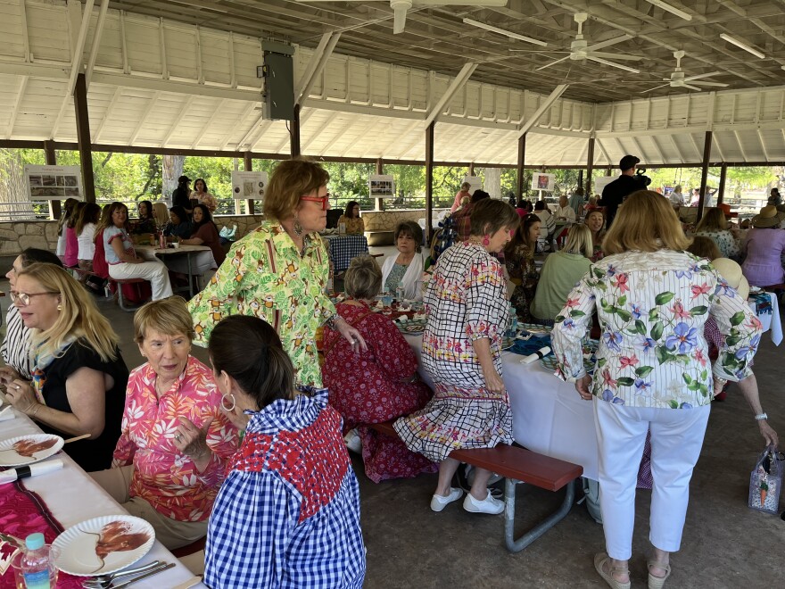 Attendees for the Third Annual Women's Picnic in the Park at Brackenridge's Kohler Pavilion.