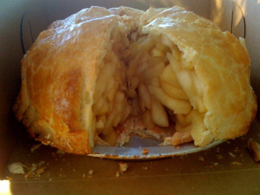 One packed apple pie