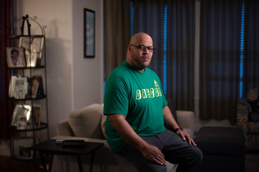 Tacuma Jackson, pictured at home in Gresham, Ore., on April 20, was 26 when he was convicted by a non-unanimous jury of robbery, kidnapping and burglary.