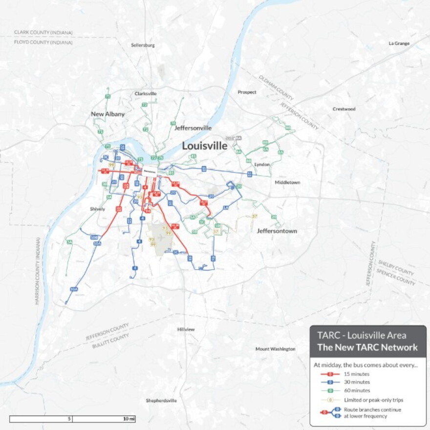 Tarc3 Map See all the changes coming to Louisville’s bus network, TARC, in 2026
