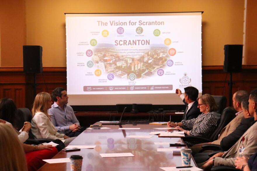 Representatives from Scranton meet with Almond Digital Health to learn more about addressing problem gambling in the city.