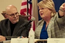 State Sen. Terri Bryant speaks Wednesday during a hearing in Du Quoin held by the Illinois Commission on Government Forecasting and Accountability regarding the proposed closure of the Du Quoin Impact Program.