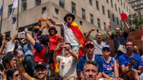 World Cup fans celebrate in New York.