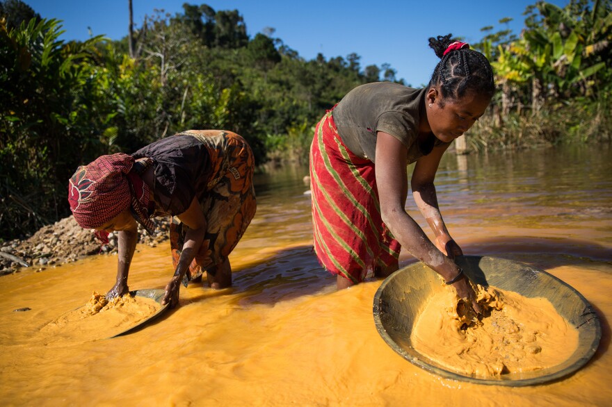 Rice farmers in Madagascar have started panning for gold to supplement their income. But there are days, these women say, when they don't find any gold at all.