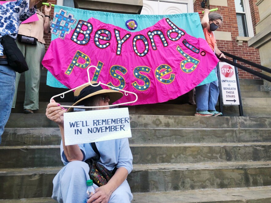 Abortion rights. demonstrators in Athens, Ohio.