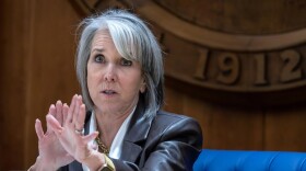 Gov. Michelle Lujan Grisham expressed how upset she is about a mass shooting in Las Cruces, during a news conference in her cabinet room following the end of the Legislative session, Saturday, March 22, 2025