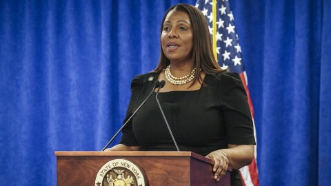 FILE - New York Attorney General Letitia James speaks Feb. 16, 2024, in New York.
