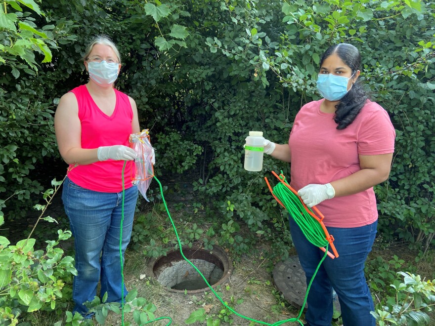 two women in field