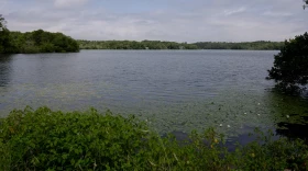 Santuit Pond is pictured on Saturday, July 22, 2023, in Mashpee, Mass.