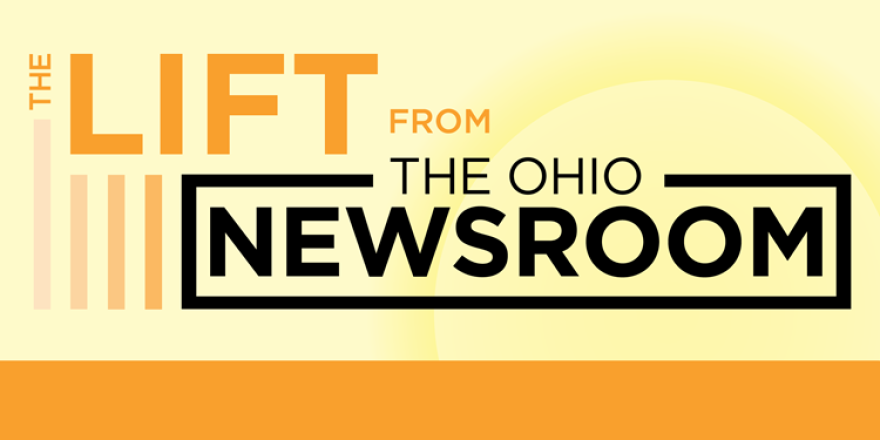 Orange and black "The Lift" from The Ohio Newsroom logo