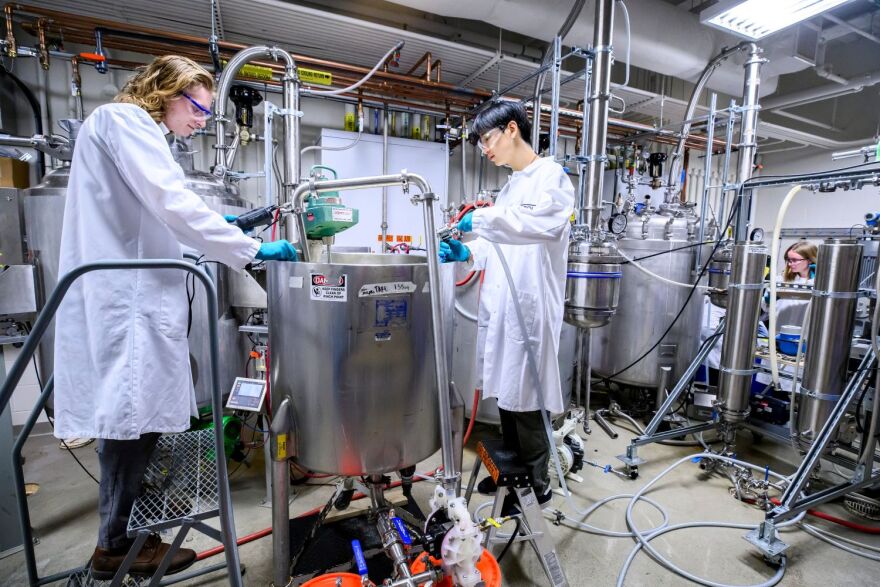  A view of the Volatiles Room at the Integrated Bioprocessing Research Laboratory at the University of Illinois at Urbana.