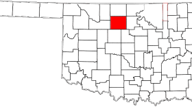 Garfield County colored red