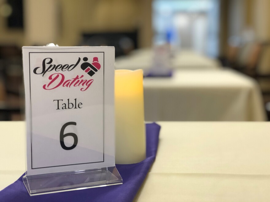 Table set with a candle on top.