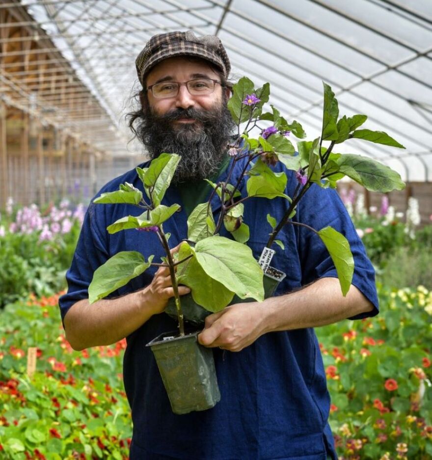 Bevin Cohen at his Small House Farm in Sanford, Michigan.