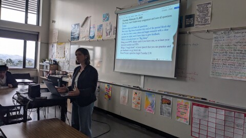 Sara Falls, an English teacher at Abraham Lincoln High School in San Francisco.