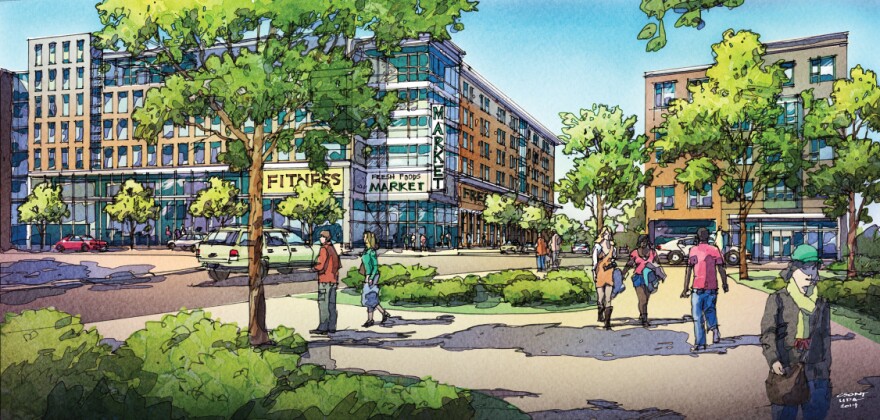 A rendering of Downtown North in Hartford.