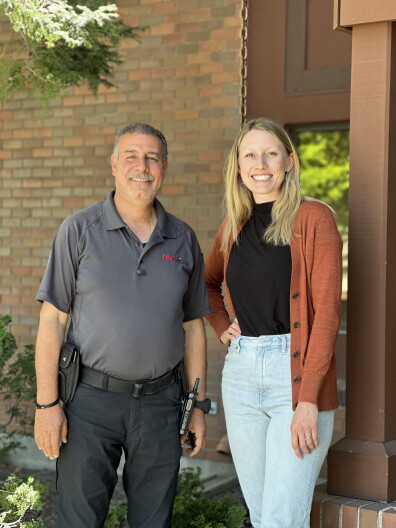 Holly Beech (right) and Saaed al-Azzawi (left)