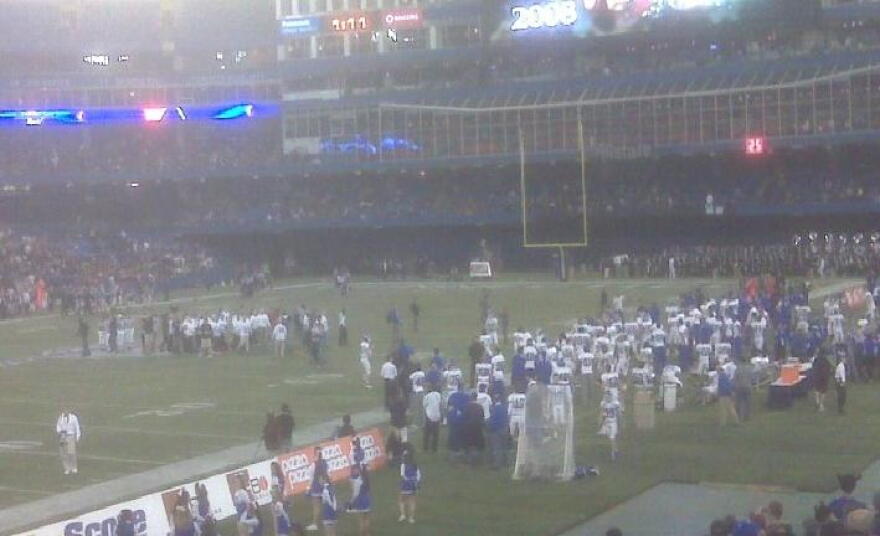 Members of the 1958 UB Bulls Team Participate on Opening Coin Toss