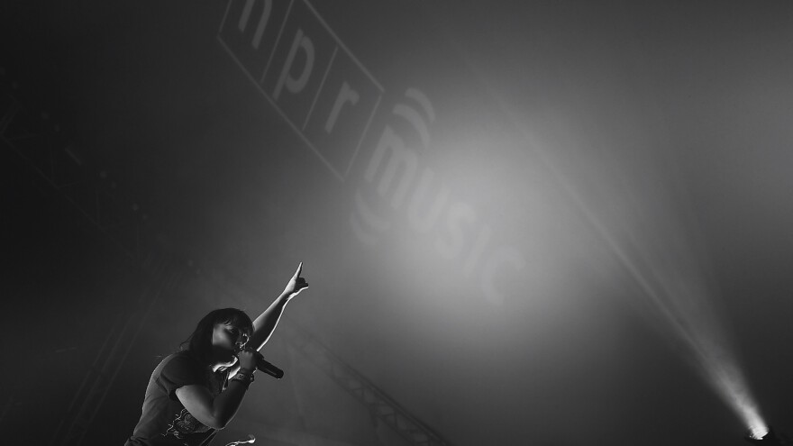Amelia Randall Meath and Nicholas Sanborn of Sylvan Esso perform at the NPR Music showcase during 2017's SXSW.