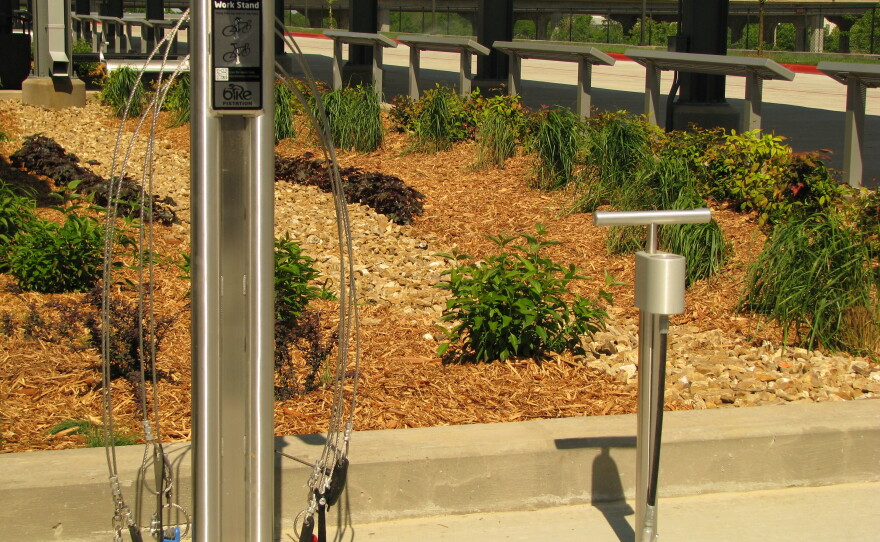 Bike Repair station at Transit Center