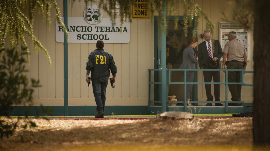 Outside Rancho Tehama Elementary School after the  shooting on Nov. 14, 2017.