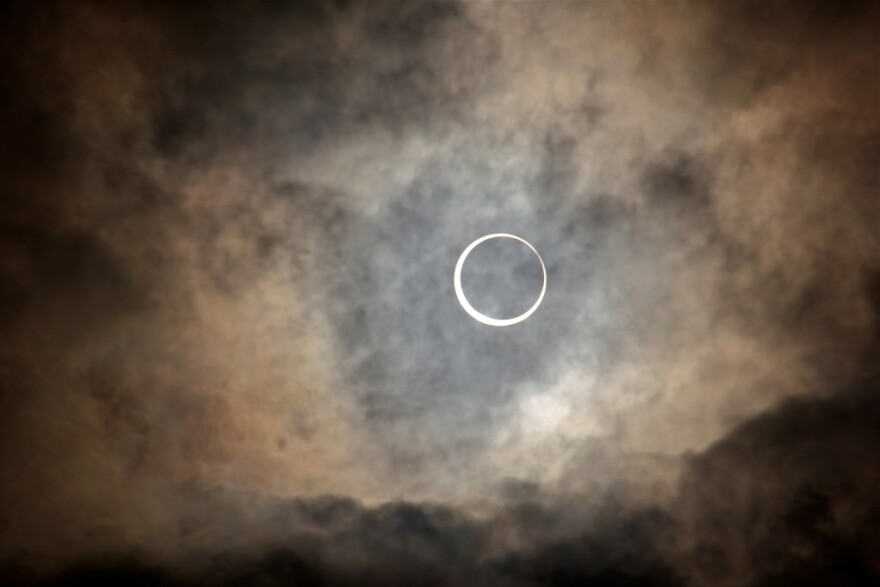 Solar eclipse seen from in Yokohama in 2012.