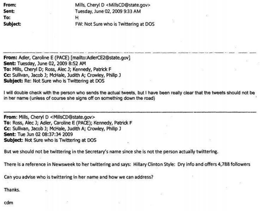 Cheryl Mills: "we should not be twittering in the Secretary's name"