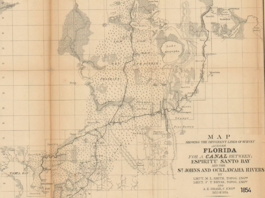 Old map of Florida 