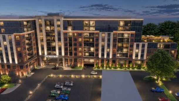 Rendering photo of the proposed redevelopment of properties along Bancroft Parkway.