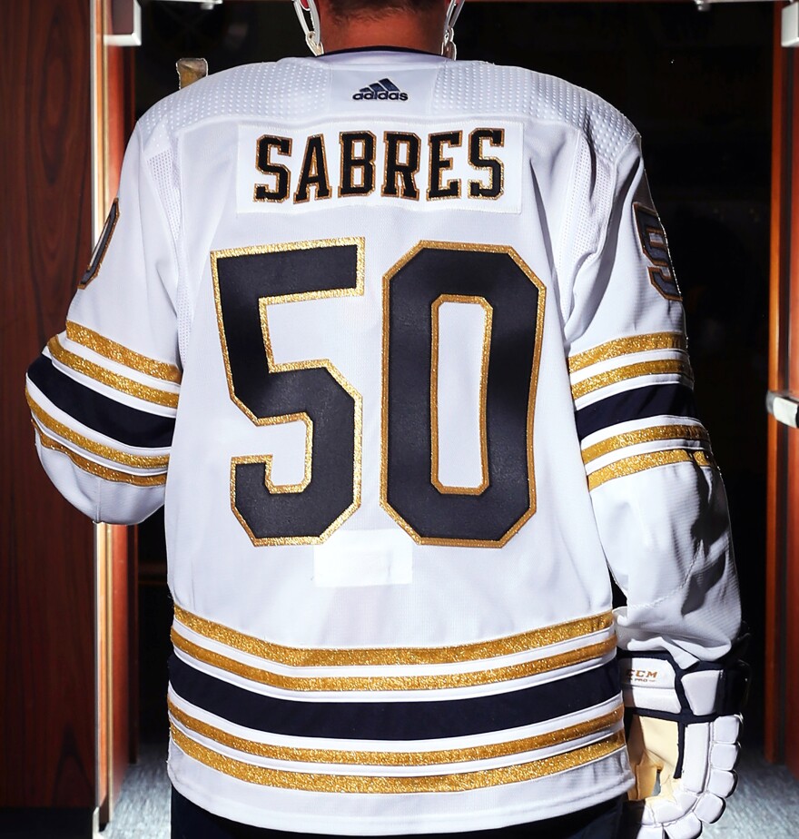 Dave & Adam's Buffalo - NEW: #sabres 50th anniversary jerseys are now  IN❗️These look even better in person.🔥 Stop in now to get your authentic  Adidas Jersey! #50thanniversary #gold #letsgobuffalo