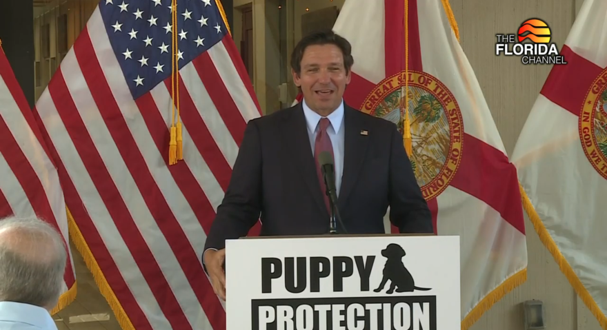Governor DeSantis proposes puppy protections.