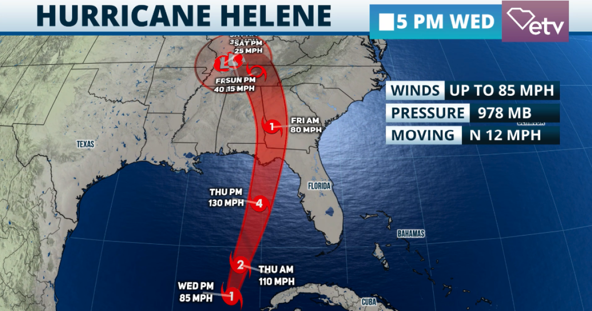 Tropical Storm Warning for South Carolina: Helene to make landfall at ...
