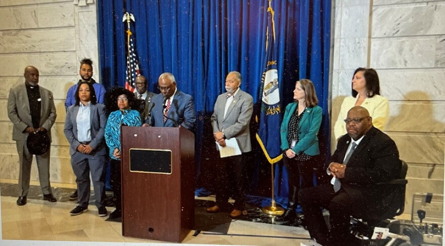 Members of Kentucky's Black Legislative Caucus pleaded for gun reform Monday in the state capitol rotunda.