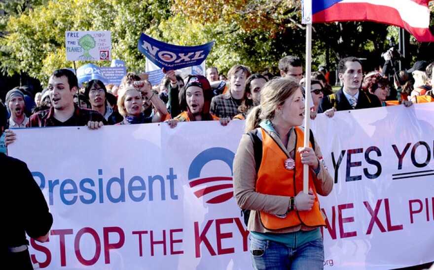 A protest against the Keystone XL in Washington DC November, 2011.