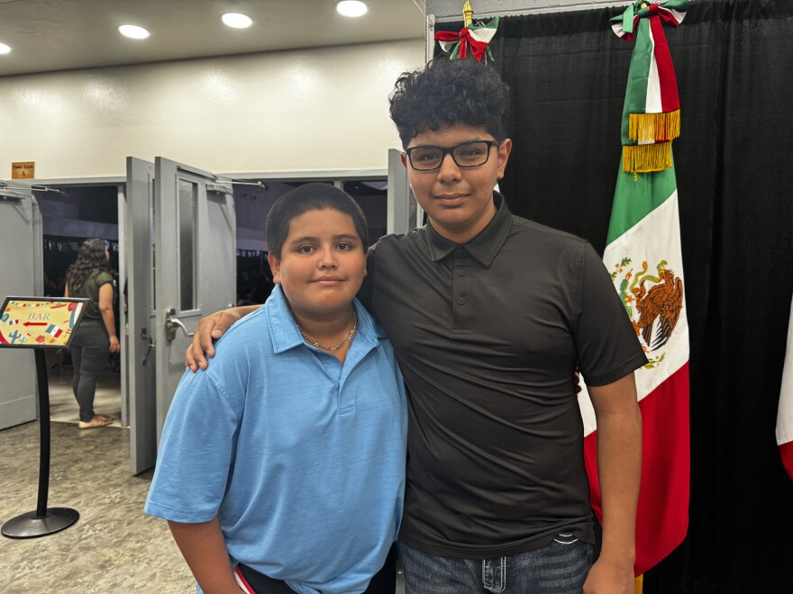 Julian Alegria and brother Adrian Zaragoza attend their first Mexican Independence Day celebration.