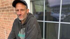 Tony Mullen, a volunteer at the South Community Food Pantry in Pittsfield, Massachusetts, does not have housing. He has been sleeping outside off and on for about 20 years.